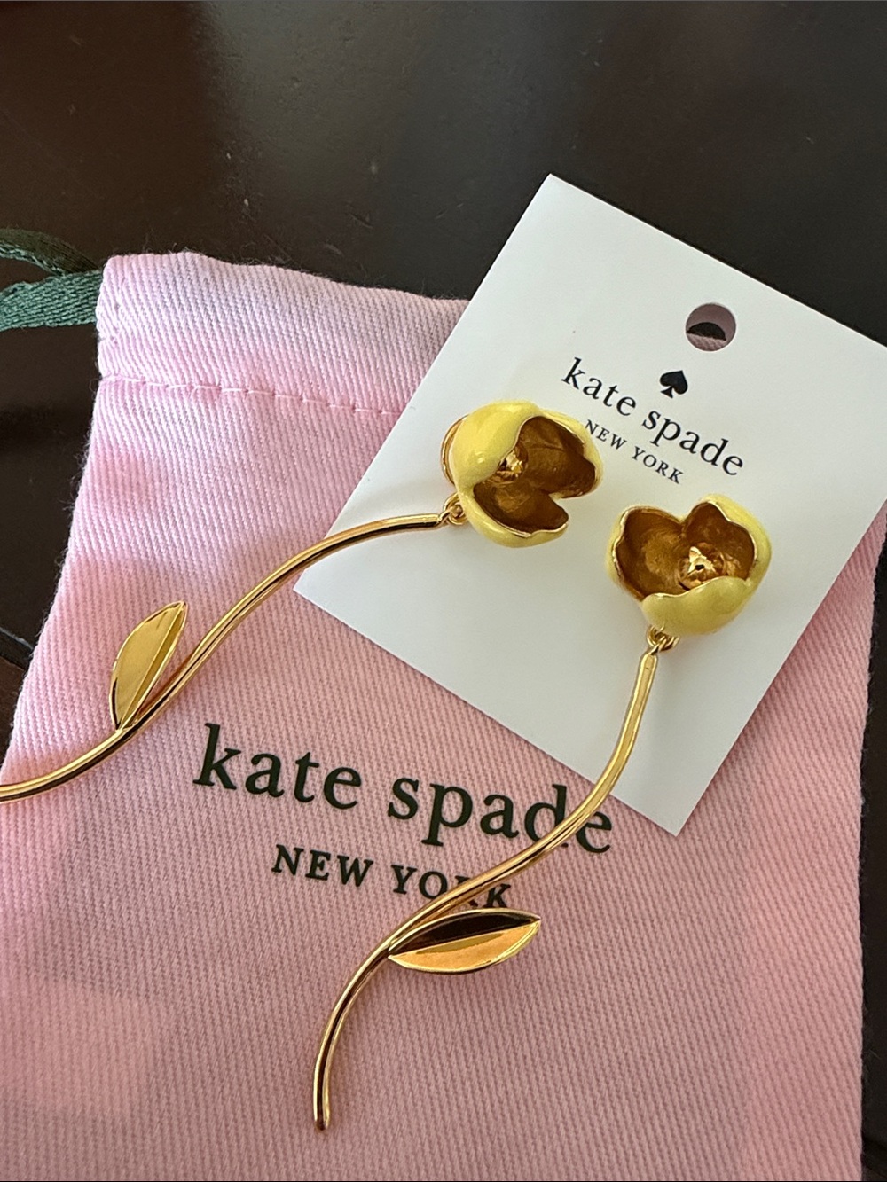 kate spade Gold-Tone Hoop Earrings with Yellow Enamel Flowers